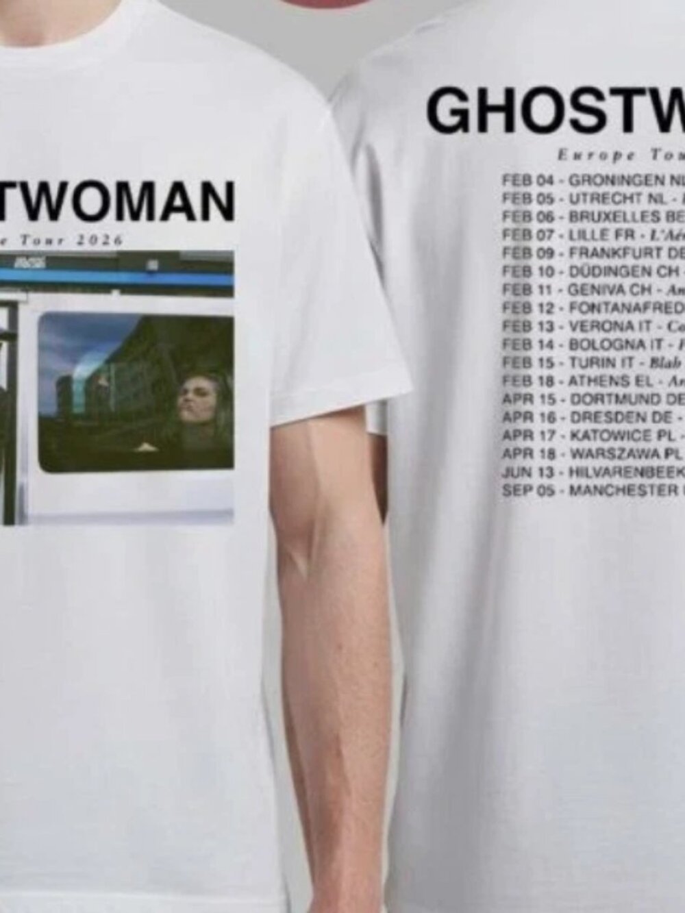 Ghostwoman Europe Tour 2026 Schedule Dates Two Sided T-Shirt